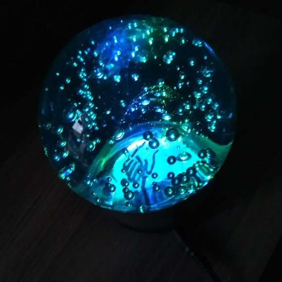 IKEA Accents Ikea Decorative Light With Teal Glass Orb Revolving